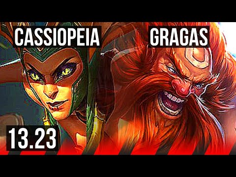 CASSIOPEIA vs GRAGAS (TOP) | 13/1/14, 1400+ games, Legendary, 1.3M mastery | KR Master | 13.23