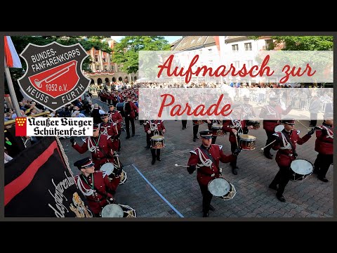 Bundesfanfarenkorps Neuss Furth - Aufmarsch zur Parade - Neusser Bürger Schützenfest 2022