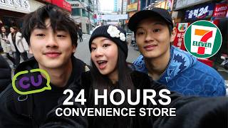 EATING at KOREAN CONVENIENCE STORES for 24 HOURS!