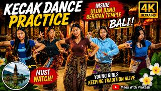 🔥 Young Guys Practicing Kecak Dance at Ulun Danu Beratan Temple Bali 🇮🇩 | Hidden Cultural Gem in 4K