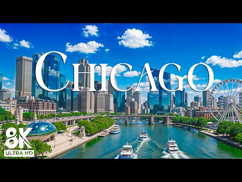 Chicago 8K UHD – City of Skyscrapers and Jazz Spirit by the Lake with Calming Music