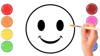 😊 Learn How to Draw a Smiley Face for Kids 🎨 | Easy Drawing and Coloring for Toddlers & Preschoolers