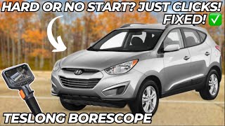 Hyundai Tucson Starter Motor, Spark Plug, Engine and Cabin Air Filter Replacement(TESLONG BORESCOPE)