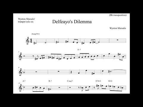 Wynton Marsalis' AMAZING trumpet solo on 'Delfeayo's Dilemma' (Bb)