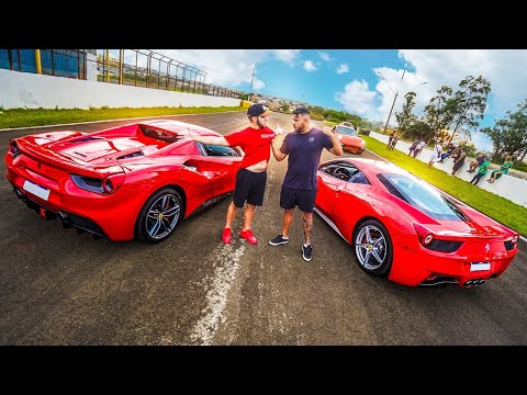 O GRANDE RACHA ! FERRARI 458 VS FERRARI 488 😲