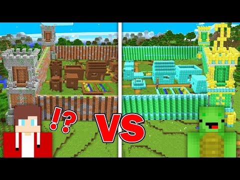 Mikey RICH Village vs JJ POOR Village Survival Battle in Minecraft (Maizen)
