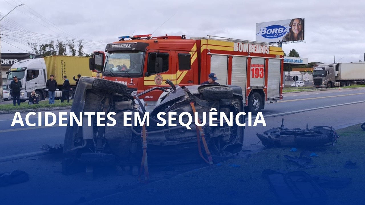 Dois acidentes no mesmo trecho da BR-470 deixam feridos em Rio do Sul