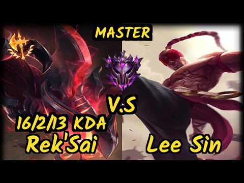 UP LeChase (REK'SAI) vs LEE SIN - 16/2/13 KDA JUNGLE GAMEPLAY - BR Ranked MASTER