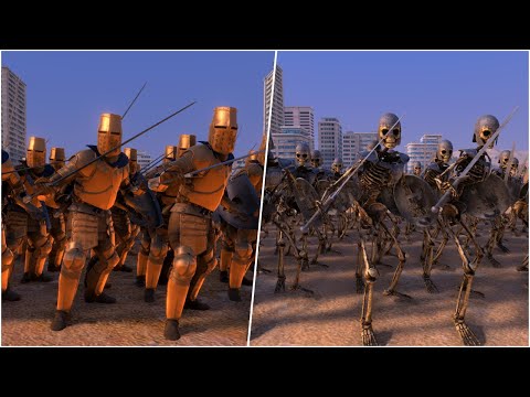 80 Golden Knights vs 10,000 Skelton Warriors - Ultimate Epic Battle Simulator UEBS
