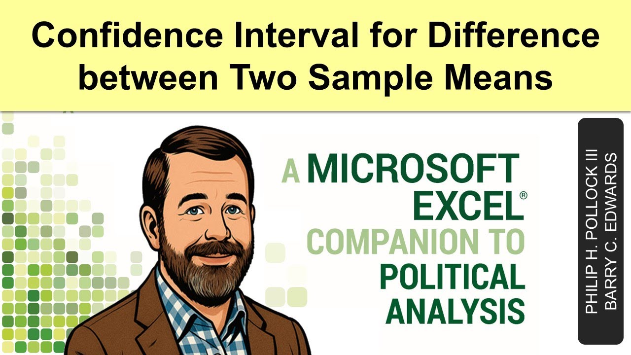 Confidence Interval for Difference between Two Sample Means with Excel Companion Workbook