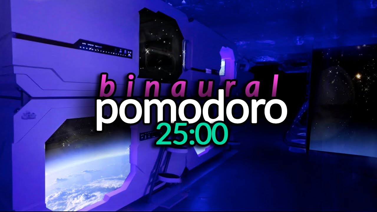 🚀 Pomodoro TIMER with BINAURAL BEATS 🚀 ( 40hz ) [25/5 min] Ambience & music to STUDY and concentrate