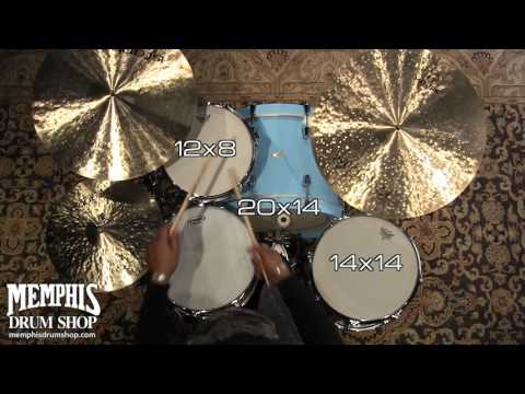 C&C Custom Maple/Gum Drum Set 20/12/14 - Sky Blue