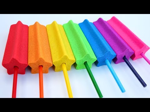 Learn Colors Ice Cream Popsicles Kinetic Sand Kids Magic Sand