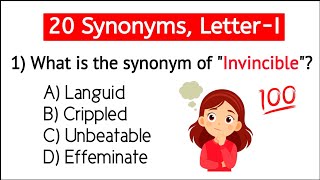 20 Important Synonyms 🔥 | Letter- I | Synonyms Exercise | Proper Explanation & Extra Synonyms 