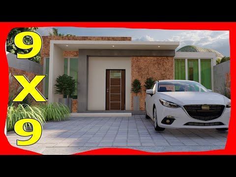 💥FACHADA DE CASA MODERNA 9x9 de UN PISO