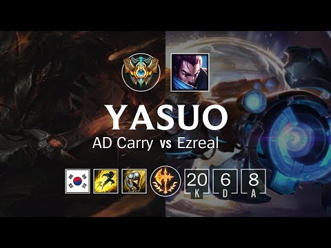 Yasuo ADC vs Ezreal - KR Grand Master Patch 8.24