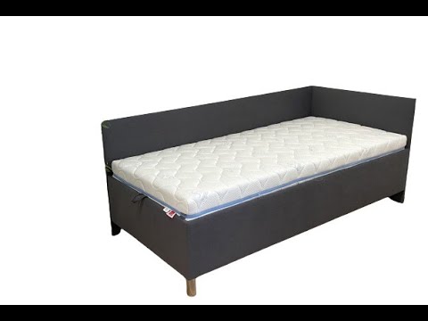 Čalouněná postel s úložným prostorem RYAN 90X200 s čely