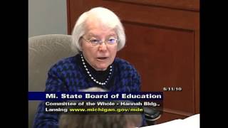 Michigan State Board of Education Meeting for May 11, 2010 - Session Part 1