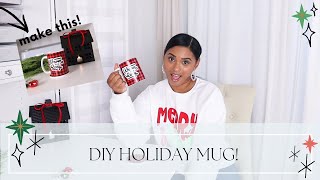 DIY HOLIDAY MUG with CRICUT MUG PRESS - Buffalo Check Print with Cutout (Day 3)