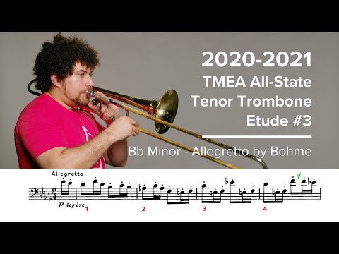 2020-2021 TMEA All State Tenor Trombone Etude #3 - Bb Minor Allegretto by Böhme
