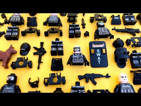 Lego Police SWAT Riot Upgrade Armored Black Suit | Lego S.W.A.T Unofficial Lego Knockoff Minifigures