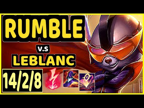 RUMBLE vs LEBLANC - 14/2/8 KDA MID GAMEPLAY - BR Ranked GRANDMASTER