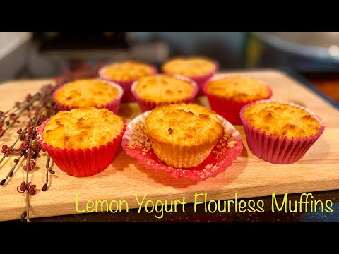 Lemon Yogurt Flourless Muffins | Light & Fluffy | Gluten-Free | No Oil or Butter | Rich in Protein|