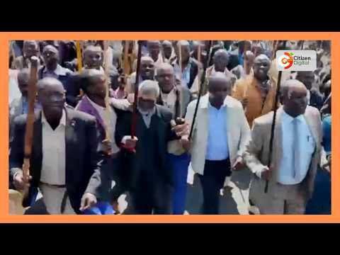 Hundreds of Njuri Ncheke elders march to Nchiru shrine to endorse DP Kindiki as Mt Kenya kingpin