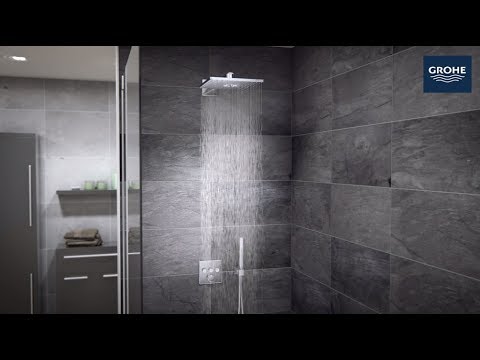 Grohe Rainshower Smartactive 310 ronde hoofddoucheset plafondmontage 14.2 cm. 2 straalsoorten - Hard graphite