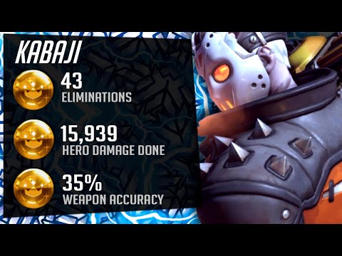 Kabaji Soldier 76 and Sombra gameplay - 43 elims! [ Overwatch Season 31 Top 500 ]