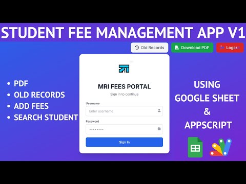 Google Sheets Fee Management System with Apps Script | Fee Management Web App | C35