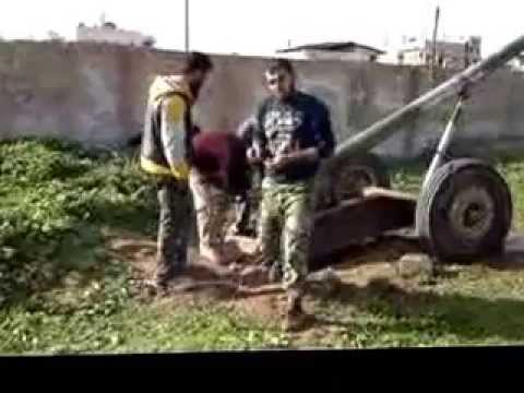 استهداف مقرات النظام في ريف الرستن بواسطة مدفع محلي الصنع من قبل كتيبة الناصر