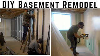 Affordable DIY Framing, Drywall, &amp; Paint // How To Basement Remodel