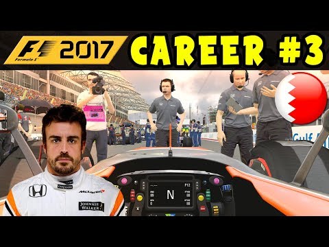 F1 2017 CAREER MODE PART 3 - BAHRAIN GP  - McLAREN HONDA | EXCLUSIVE | INTERACTIVE LIVE STREAM