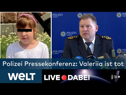 PRESSEKONFERENZ: Polizei findet Leiche bei Suche nach 9-jähriger Valeriia aus Döbeln | WELT Stream