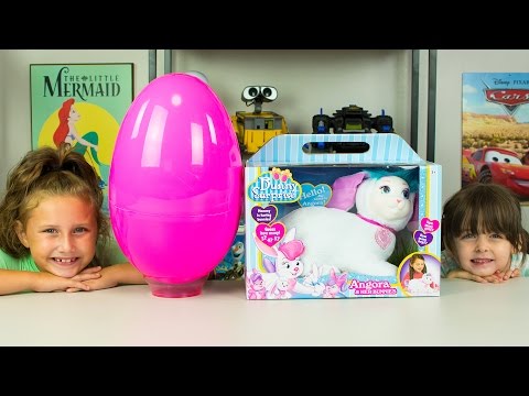 HUGE Pink Girl Surprise Egg Surprise Toys Bunny Surprise Toy Shopkins My Little Pony Kinder Playtime Video
