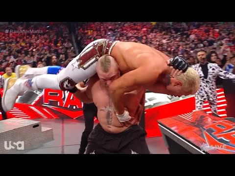 Brock Lesnar brutally attacks Cody Rhodes - WWE Raw 4/3/2023