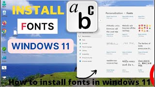 How To Install Fonts In Windows 11| Latest Font in 2022