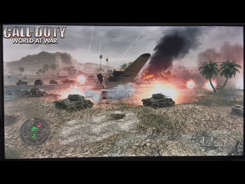 COD World at War M4 Sherman Tanks Vs Type 97 Chi-Ha Tanks Hard Landing Campaign