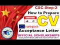 How to Make Professional CV For Acceptance letter || CSC  Scholarship