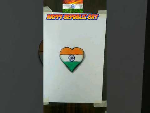 Indian Heart🇮🇳🇮🇳 Flag Drawing 😊 use in cryons , Blue pen #shortsviral #drawing #art #indianflag