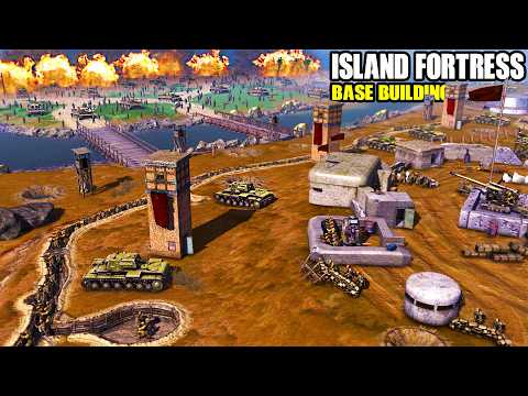 I built a ISLAND FORTRESS Defense VS 5,000 WW2 GERMAN ARMY Invasion!? - Gates of Hell