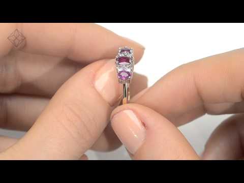 A3391 - Ruby 0.85ct And Diamond 9K Gold Ring