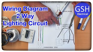 Wiring Diagram 2 Way Switching of a Lighting Circuit Using the 3 Plate Method Connections Explained