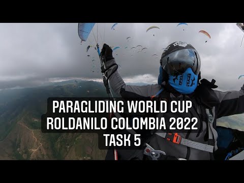 Paragliding World Cup Roldanillo 2022 task 5, start race, RAW video