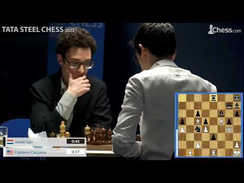 Fabiano Caruana Is Shocked At His Own 1 Move Blunder Against Anish Giri | Tata Steel Chess Round 6