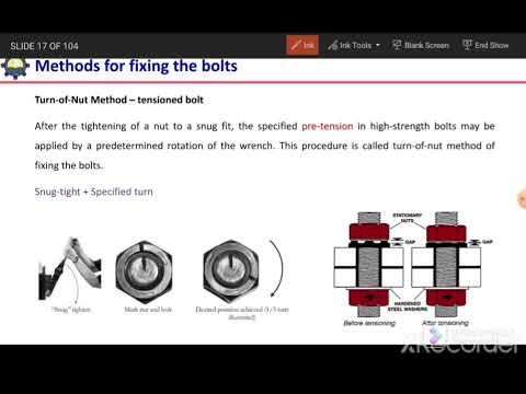 Snug- tight and tensioned bolted connections