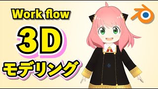 【Blender 3.1】SPY×FAMILY アーニャ 3Dモデリング【Timelapse】