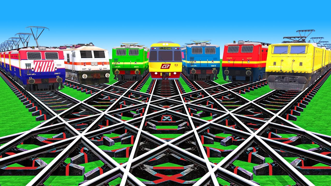 【踏切アニメ】あぶない電車 railgadi aa gayi chuk chuk chuk railgadi rangbirangi railgadi #1