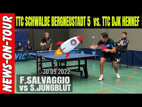(HBL) 2-2 F. Salvaggio vs. S. Jungblut | TTC Schwalbe Bergneustadt 5 - TTC DJK Hennef 30.09.2022